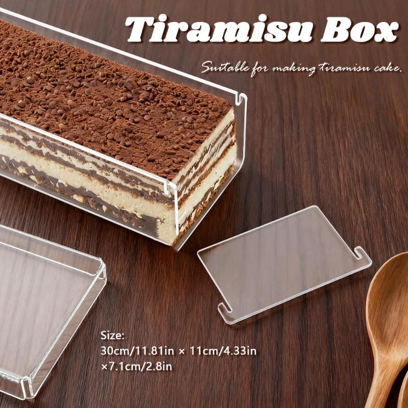 Kitchen Baking Storage Containers - Wytrzymały Prostokątny Akrylowy Pojemnik na Tiramisu