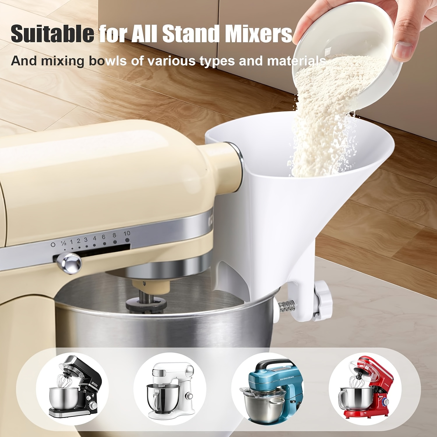 Kitchen Aid Baking Mixer - Szeroki lejek do mąki, wlewka do