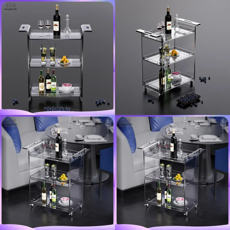 Kitchen Baking Cart - Nowoczesny 3-poziomowy wózek kuchenny z półkami