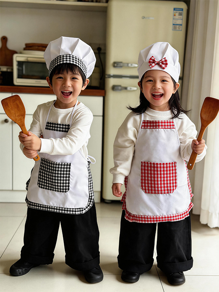 Baking Kitchen Set Up - 2 szt. Dziecięcy fartuch i czapka