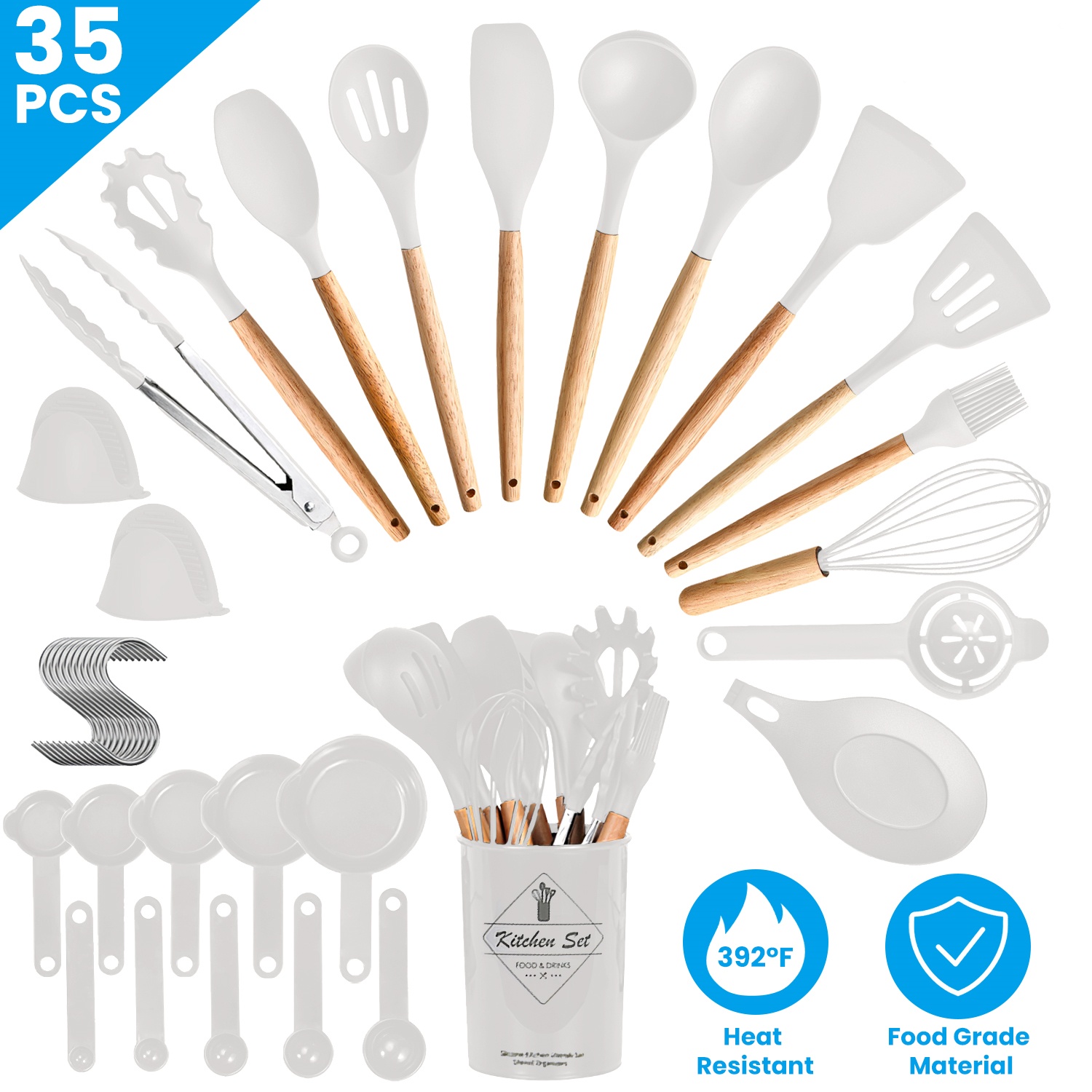 Kitchen Baking Necessities - 35-częściowy zestaw przyborów kuchennych do gotowania,