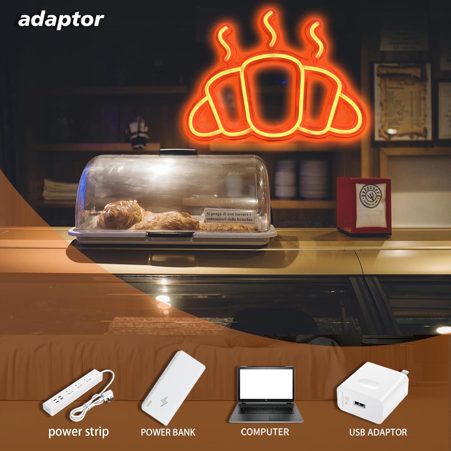 Neonowy szyld Croissant, zasil – Kitchen Bakery recenzja i cena