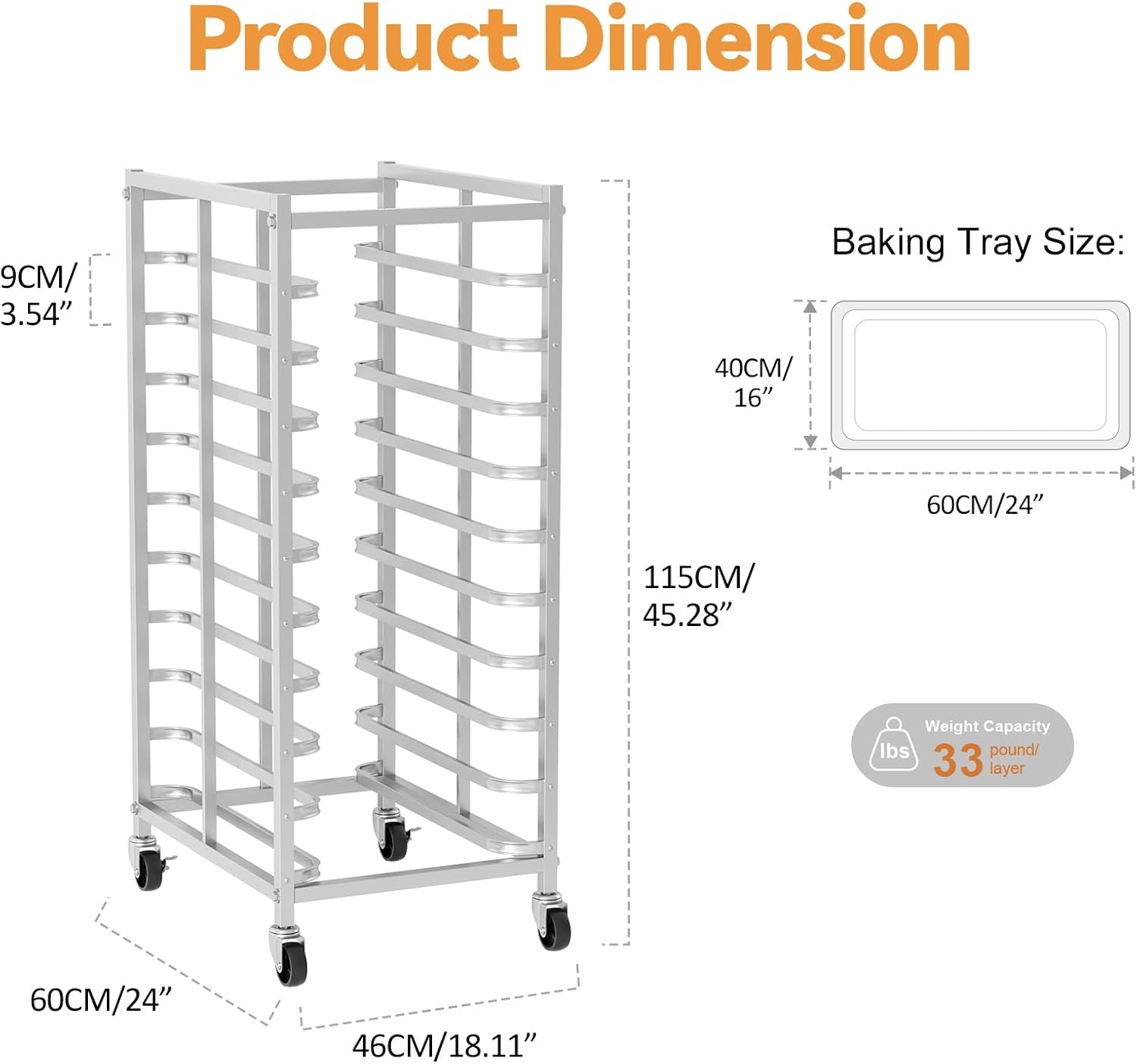 Komercyjny wózek do pieczenia  – Kitchen Baking Cart recenzja i cena