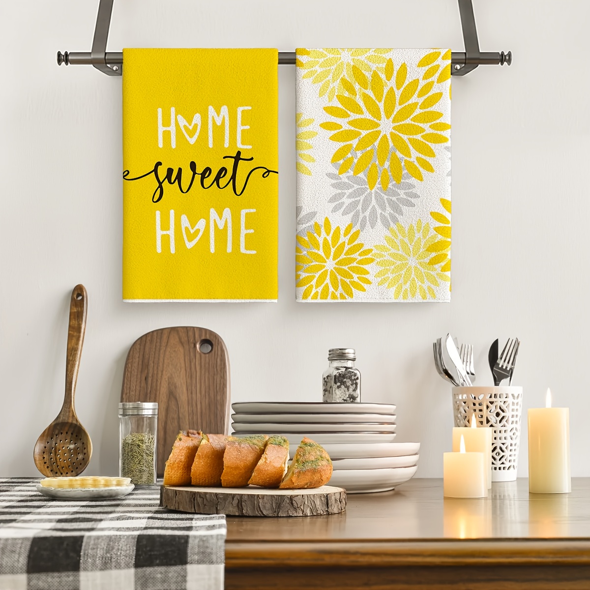 4 sztuki, Żółte Pasiaste Ścier – Kitchen Baking Necessities recenzja i cena