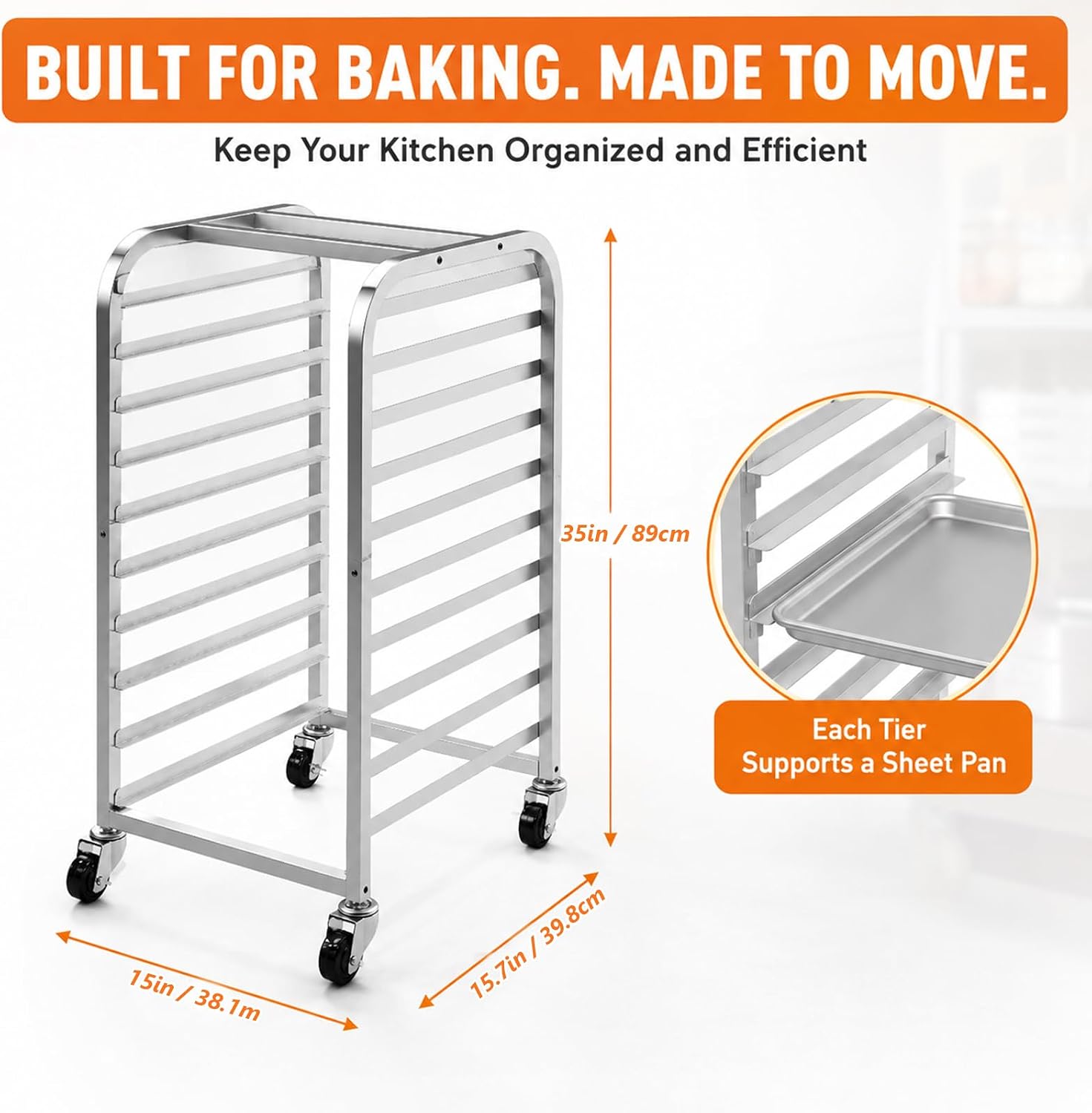 10-poziomowy stojak na blachy  – Kitchen Baking Cart recenzja i cena